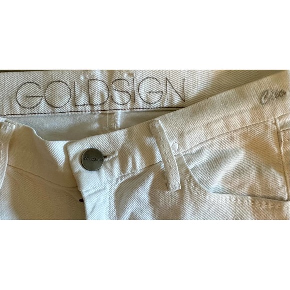 Women 27 Goldsign Clio White Flare Leg Denim Jeans Pants Mid-Rise USA-Made - Picture 5 of 7
